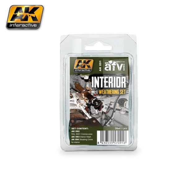 3x35 ml. İç Mekan Eskitme Efekti Enamel Maket Boyası Seti, AK Interactive 091