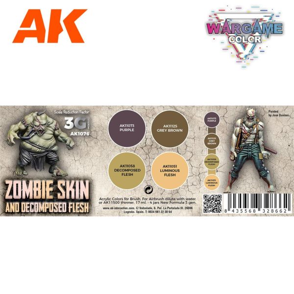 4x17 ml. Zombie Skin Renkleri Akrilik Maket Boyası Seti, AK Interactive 1076 - Görsel 2