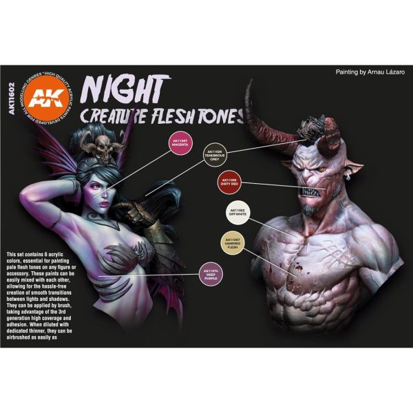 6x17 ml. Gece Yaratıkları Teni Figürler için Akrilik Maket Boyası Seti, AK Interactive 11602 - Görsel 2