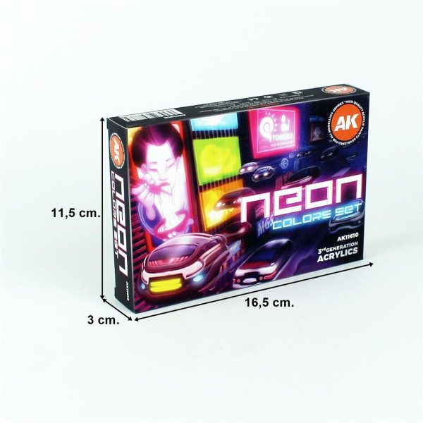6x17 ml. Neon Renkleri Akrilik Maket Boyası Seti, AK Interactive 11610 - Görsel 5