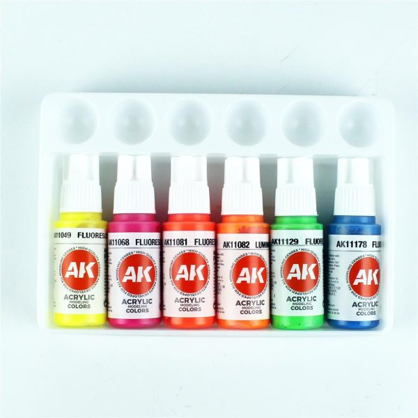 6x17 ml. Neon Renkleri Akrilik Maket Boyası Seti, AK Interactive 11610 - Görsel 4