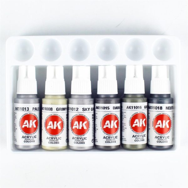 6x17 ml. Uzay Araçları Gri Tonları Akrilik Maket Boyası Seti, AK Interactive 11614 - Görsel 4