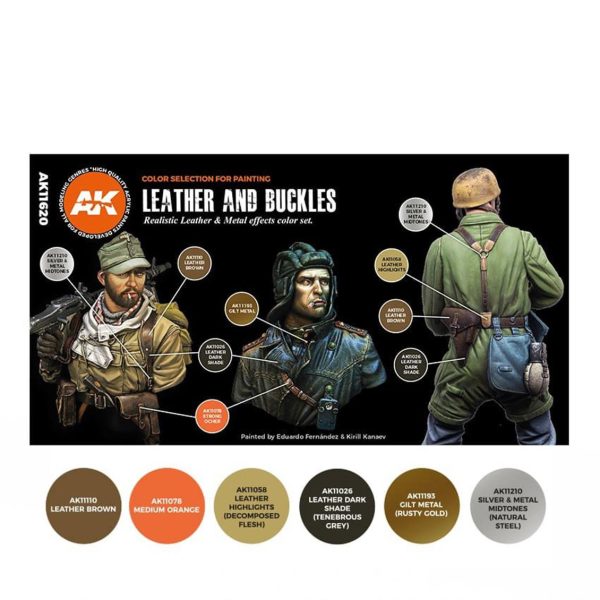 6x17 ml. Deri Toka ve Ayakkabı Boyaları Akrilik Maket Boyası Seti, AK Interactive 11620 - Görsel 2