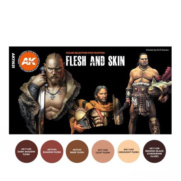 6x17 ml. Ten Renkleri Figürler için Akrilik Maket Boyası Seti, AK Interactive 11621 - Görsel 2