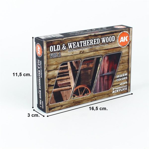 6x17 ml. Eski ve Yıpranmış Ahşap Renkleri-A Akrilik Maket Boyası Seti, AK Interactive 11673 - Görsel 4