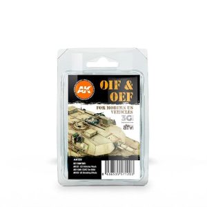 2x35 ve 1x17ml.OIF&OEF ABD Araçları Eskitme Efekti Enamel Maket Boyası Seti, AK Interactive 120