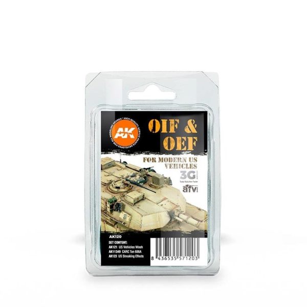 2x35 ve 1x17ml.OIF&OEF ABD Araçları Eskitme Efekti Enamel Maket Boyası Seti, AK Interactive 120