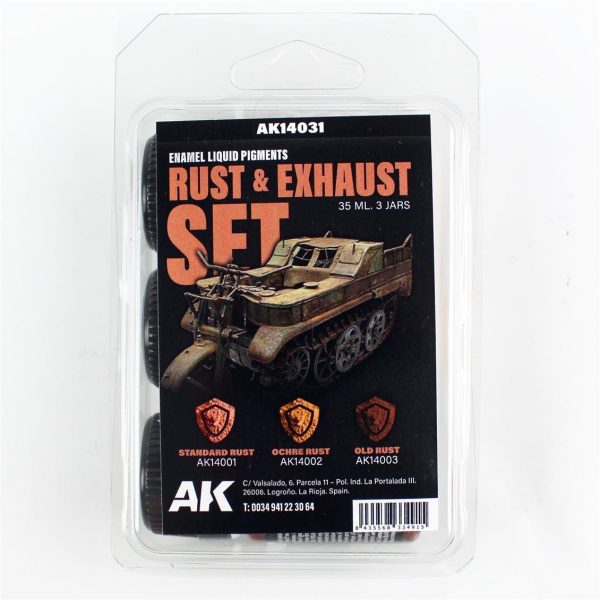 3x35 ml. Toz ve Egzost Sıvı Pigment Seti, AK Interactive 14031