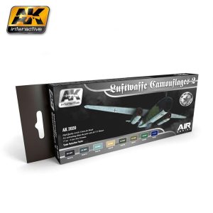 8x17ml. Luftwaffe-2 Kamuflaj Renkleri Akrilik Maket Boyası Seti, AK Interactive 2020