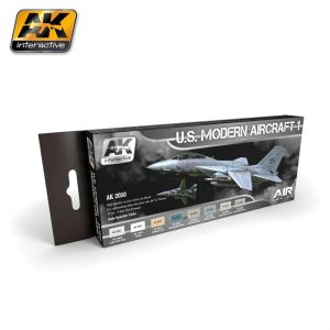 8x17ml. U.S. Modern Uçak Renkleri-1 Akrilik Maket Boyası Seti, AK Interactive 2050
