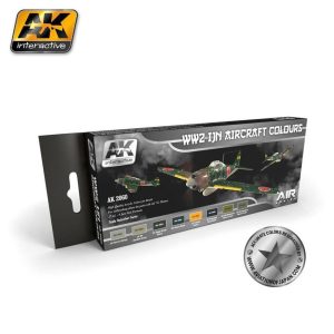 8x17ml. WW2 IJN Uçak Renkleri Akrilik Maket Boyası Seti, AK Interactive 2060