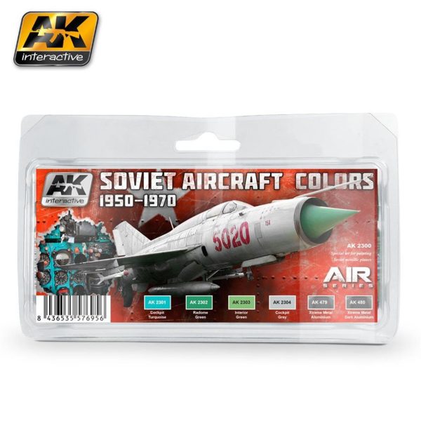 4x17ml. Soviet Aircraft Colors 1950-1970 Akrilik Maket Boyası Seti, AK Interactive 2300
