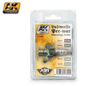 4x17 ml. Luftwaffe Pre-War Kamuflaj Renkleri Akrilik Maket Boyası Seti, AK Interactive 2320