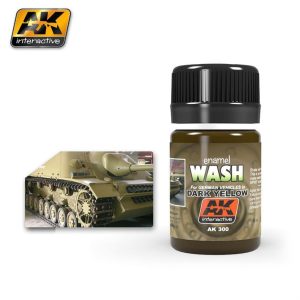 35 ml. Koyu Sarı Eskitme Efekti Wash Serisi Enamel Maket Boyası, AK Interactive 300