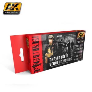 6x17 ml. Tank Mürettebatı Siyah Üniforma Renkleri Akrilik Maket Boyası Seti, AK Interactive 3001