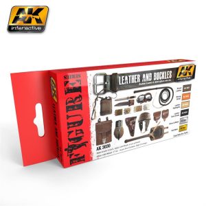 6x17 ml. Deri ve Toka Renkleri Akrilik Maket Boyası Seti, AK Interactive 3030