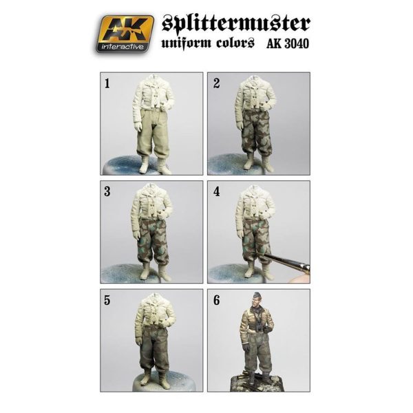 6x17 ml. Splittermuster Üniforma Renkleri Akrilik Maket Boyası Seti, AK Interactive 3040 - Görsel 2