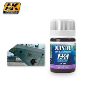 35 ml. Gemi Gövdesi Açık Gri Çizgi Kiri Efekti Enamel Maket Boyası, AK Interactive 305