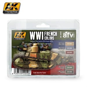 WWI Fransız Renkleri Maket Boyası Seti 5x17ml, AK Interactive 4050