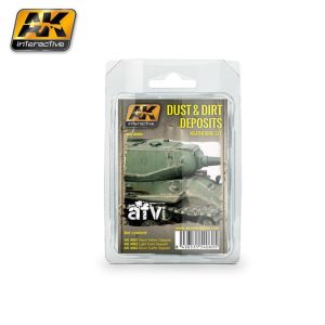 3x35 ml. Toz ve Kir Tortuları Eskitme Efekti Maket Boyası Seti, AK Interactive 4060