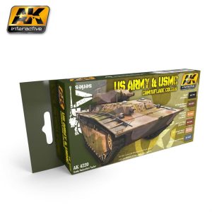 US Army ve USMC Kamuflaj Renkleri Maket Boyası Seti 6x17 ml, AK Interactive 4220