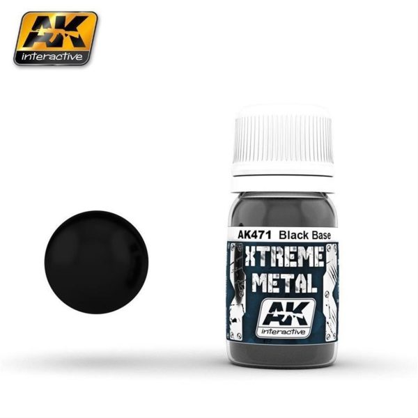 30 ml. Siyah Taban Xtreme Metal Serisi Maket Boyası, AK Interactive 471