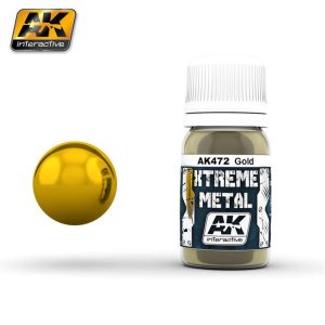 30 ml. Altın Rengi Xtreme Metal Serisi Maket Boyası, AK Interactive 472