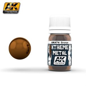 30 ml. Bronz Rengi Xtreme Metal Serisi Maket Boyası, AK Interactive 474