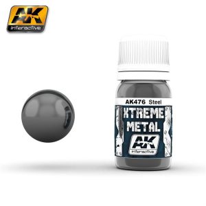 30 ml. Çelik Rengi Xtreme Metal Serisi Maket Boyası, AK Interactive 476
