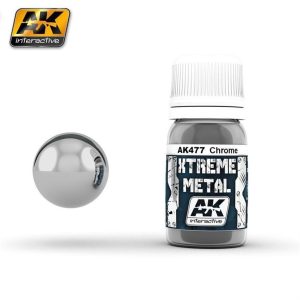 30 ml. Krom Rengi Xtreme Metal Serisi Maket Boyası, AK Interactive 477