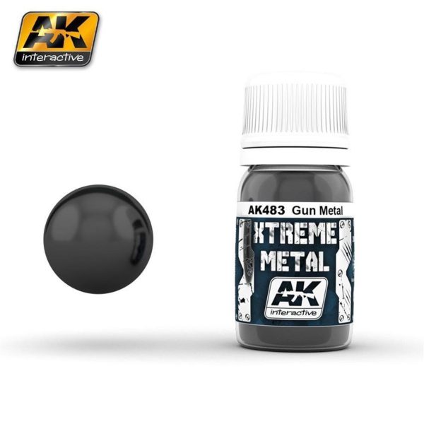 30 ml. Silah Metal Rengi Xtreme Metal Serisi Maket Boyası, AK Interactive 483