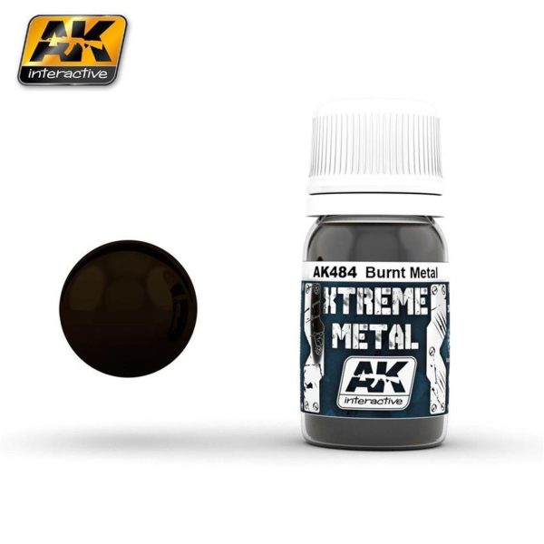 30 ml. Yanmış Metal Rengi Xtreme Metal Serisi Maket Boyası, AK Interactive 484