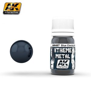 30 ml. Metalik Mavi Rengi Xtreme Metal Serisi Maket Boyası, AK Interactive 487