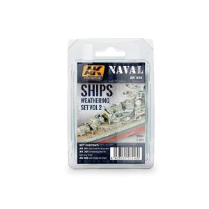 3x35 ml. Deniz Araçları Eskitme Efekti VOL.2 Maket Boyası Seti, AK Interactive 556