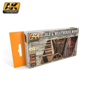 6x17 ml. Eski ve Aşınmış Ahşap Efekti Maket Boyası Seti Vol.1, AK Interactive 562