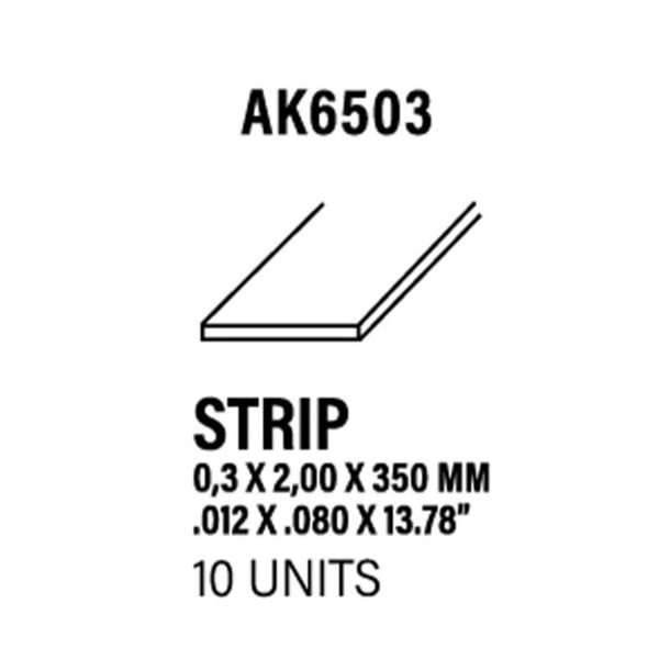 0.30 x 2.00 x 350 mm. Çubuk 10 Adet, AK Interactive 6503 - Görsel 3