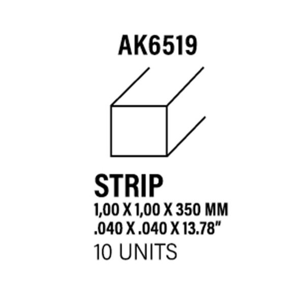 1.00 x 1.00 x 350 mm. Çubuk 10 Adet, AK Interactive 6519 - Görsel 3