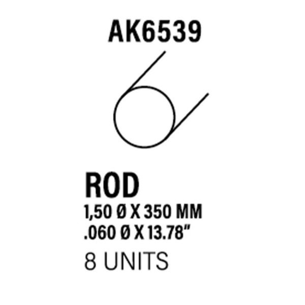 1.50 x 350 mm. Yuvarlak Çubuk 10 Adet, AK Interactive 6539 - Görsel 3