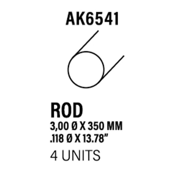 3.00 x 350 mm. Yuvarlak Çubuk 10 Adet, AK Interactive 6541 - Görsel 3