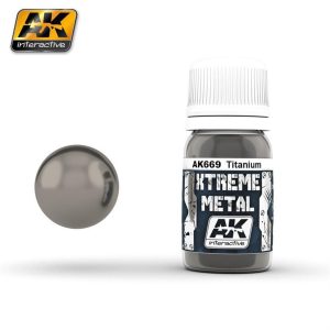 30 ml. Titanyum Rengi Xtreme Metal Serisi Maket Boyası, AK Interactive 669
