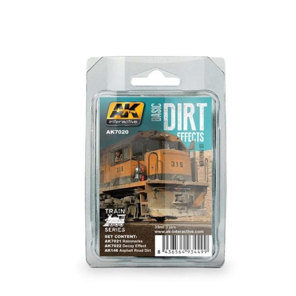 3x35 ml. Trenler için Kir Efektleri Maket Boyası Seti, AK Interactive 7020