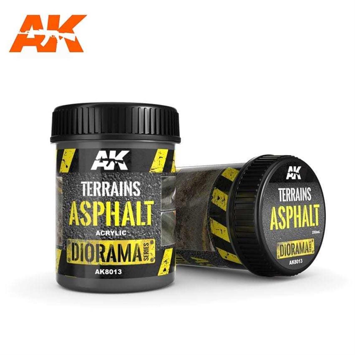250 ml. Terrains Asphalt Akrilik Diorama Serisi Zemin Dokusu, AK Interactive 8013