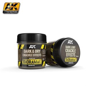 100 ml. Koyu ve Kuru Çatlak Efekti Akrilik Diorama Serisi Zemin Dokusu, AK Interactive 8032