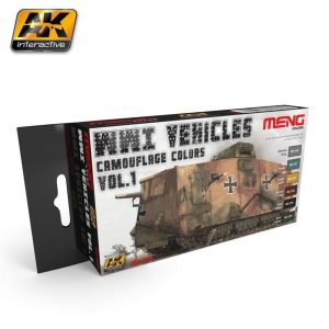 WWI Araçları Kamuflaj Renkleri Boya Seti 6x17ml Vol.1, AK Interactive 804