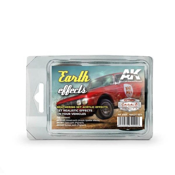 3x35 ml. Toprak Yol Efekti Ralli Serisi Maket Boyası Seti, AK Interactive 8089