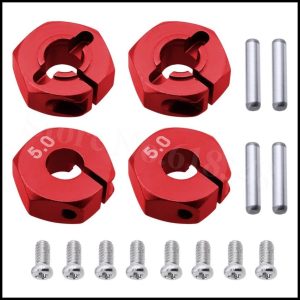 Aliminyum Kırmızı Tekerlek Adaptörü 5/6/7 mm. 12 adet
