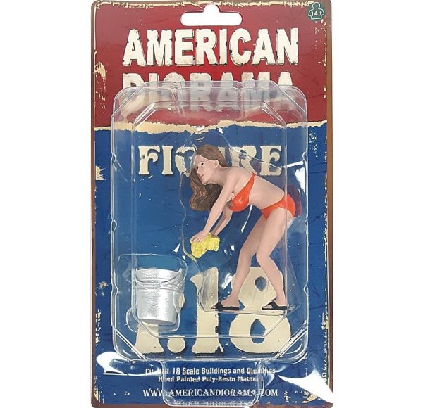 1/18 Araba Yıkayan Bikinili Kız (Cindy) Figürü, American Diorama 76264
