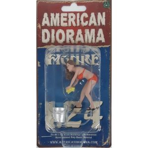 1/24 Araba Yıkayan Bikinili Kız (Cindy) Figürü, American Diorama 76364