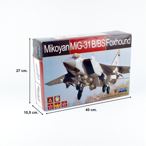 1/48 Rus Mig-31 B/BS Foxhound Savaş Uçağı Maketi, AMK Model 88008 - Görsel 5