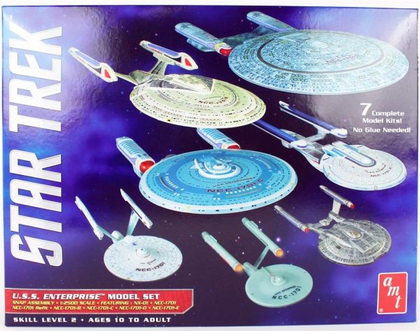 1/2500 Star Trek U.S.S. Enterprise Box Set (Snap) Uzay Aracı Maketi, AMT Model 0954